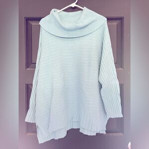 CJ Banks 3X Teal Cowlneck Sweater